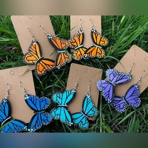 Hand painted Butterfly Earrings
